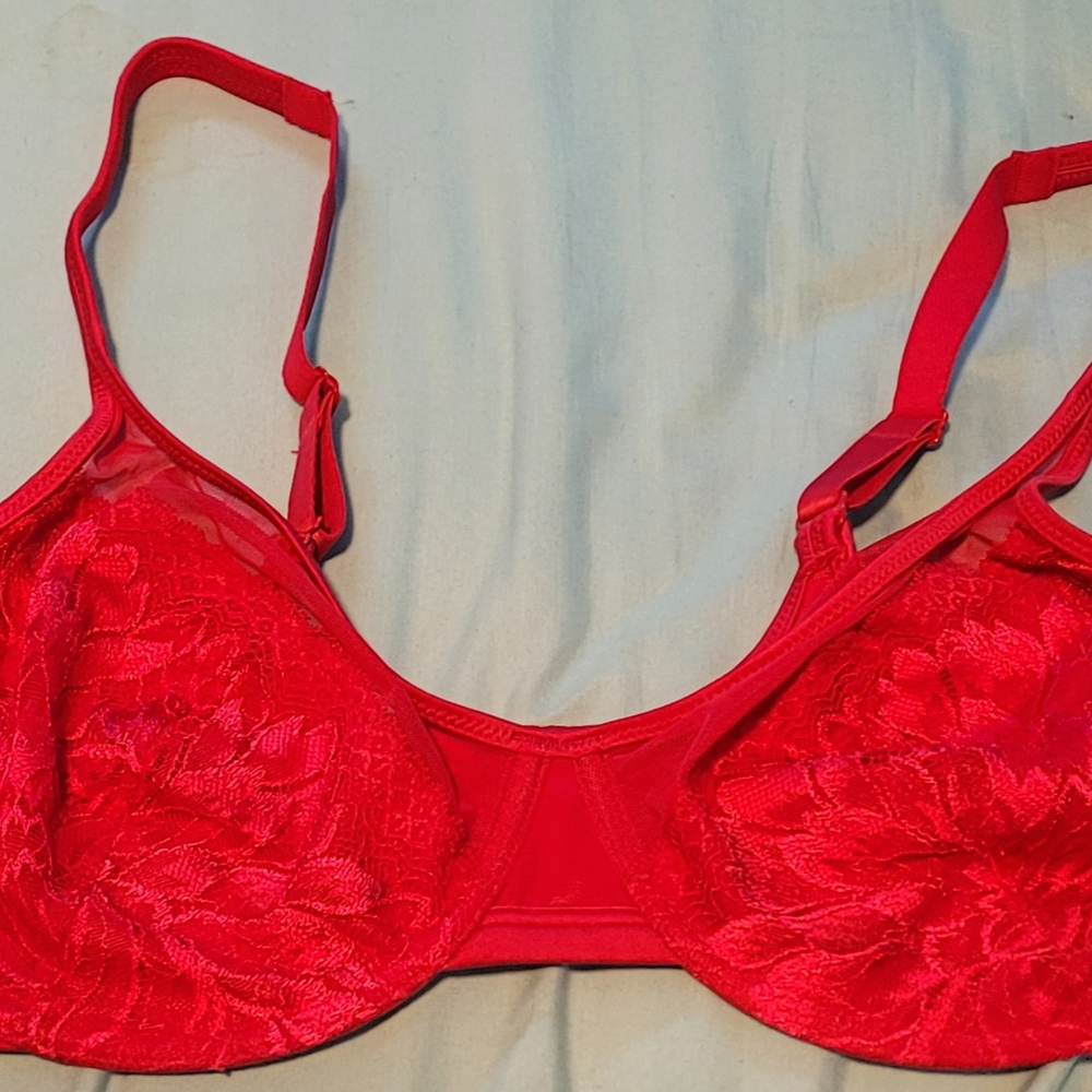 Bali Red Lace Minimizer Underwire Bra 40C